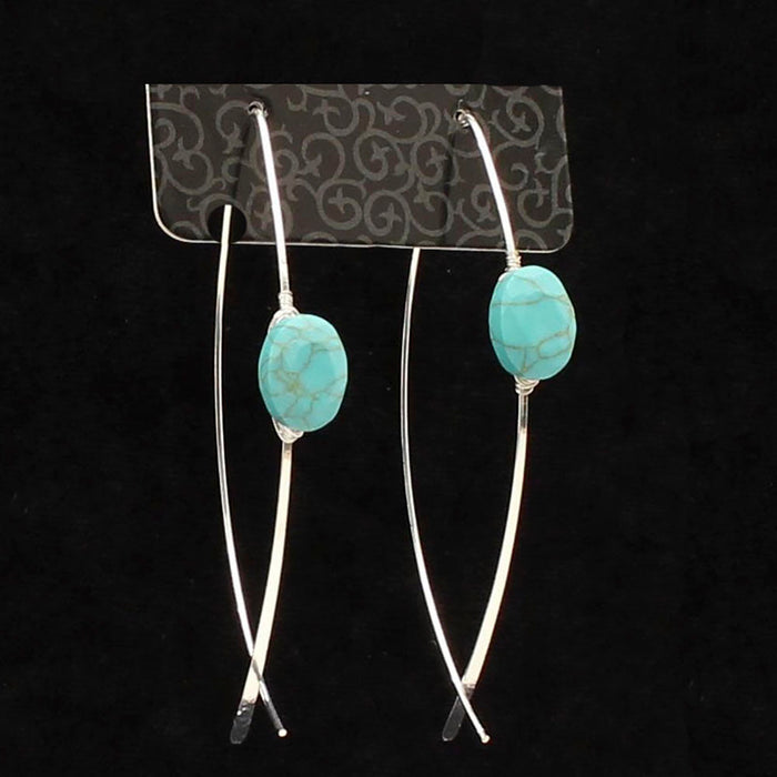 Womens Turq Stone Earrings