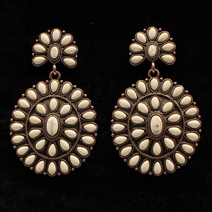 Women's Ivory Stone Concho Earrings
