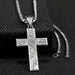 Men's Twister Silver Scrolled Cross Necklace