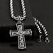 Twister Men`s Black Background Cross Necklace
