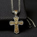 Twister Men's Gold Floral Scroll Cross Fashion Necklace