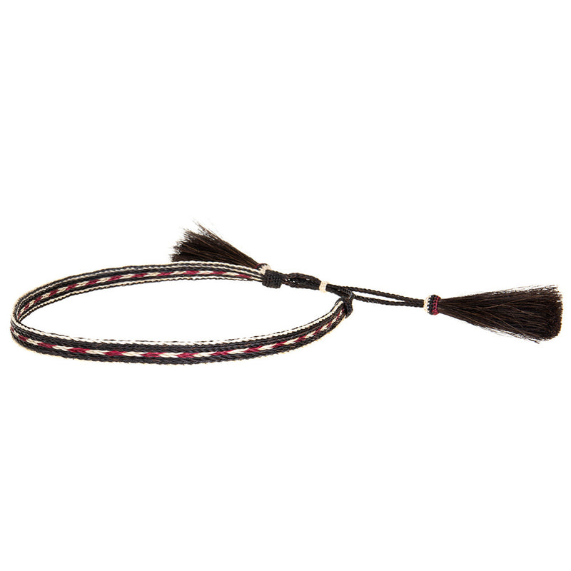 5 Strand 2 Tassel Red/White Hat Band