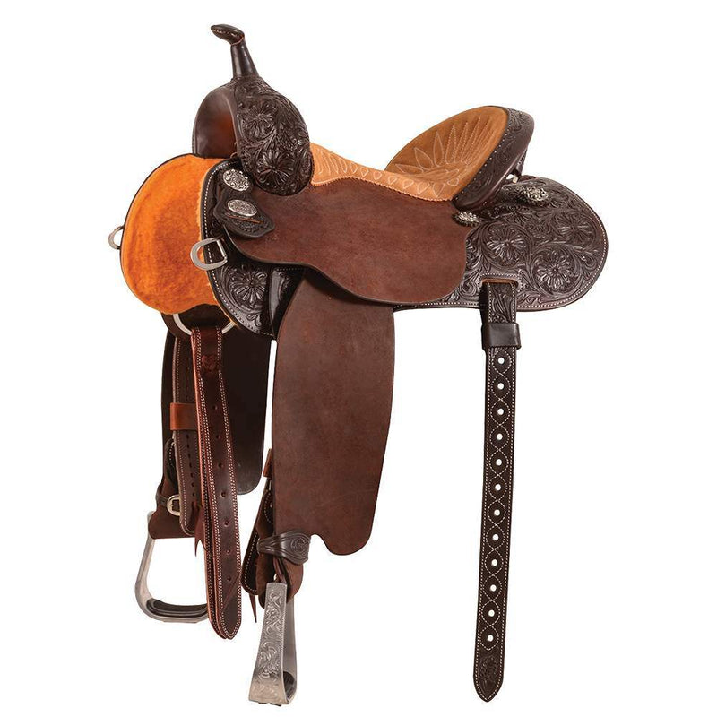 Fearless Chocolate 1/2 Breed Mountain Daisy Barrel Saddle