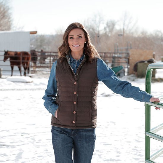 Cinch Women's Brown Reversible Vest