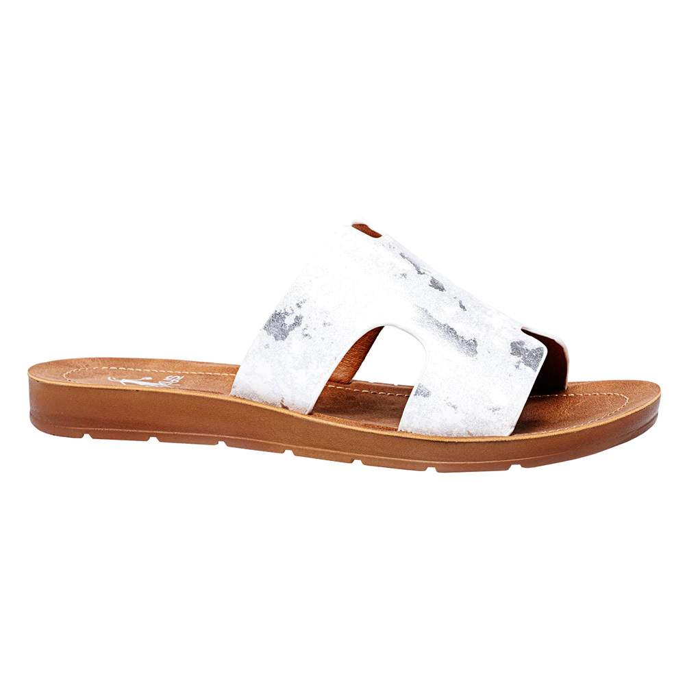 Corkys Footwear Womens BOGALUSA WHITE METALLIC — NRS