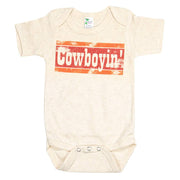 Cowboyin 70`s Style White Onesie