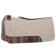 5 The Barrel Racer 3/4 Natural Felt Saddle Pad with Navajo Wear Leathers