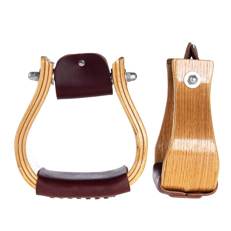 3in Oak Wood Bell Stirrups