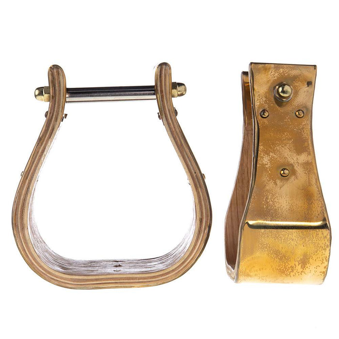 3in Brass Bound Wood Bell Stirrups
