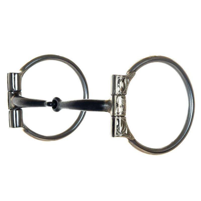 Engraved D-Ring Snaffle Bit w/Copper Inlay