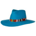 Women's M+F Turquoise with Serape Band Fashion Hat