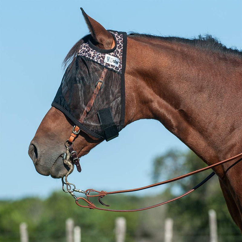 Quiet Ride Leopard Horse Fly Mask