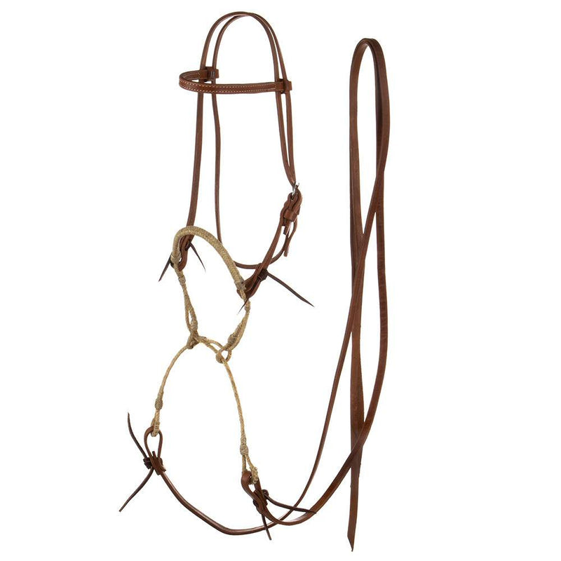 Rawhide Noseband Martingale Breaking Bridle