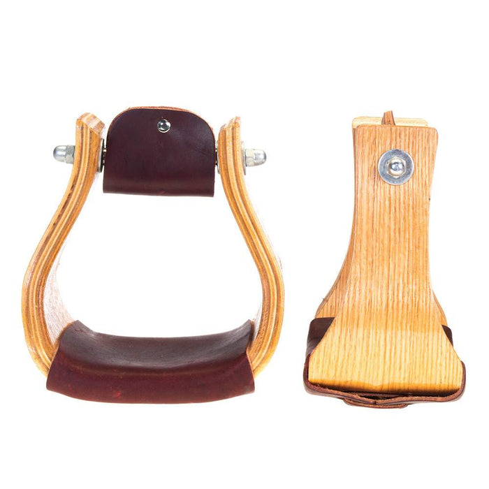 4in Oak Wood Bell Stirrups