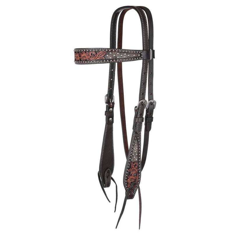 Dark Flash Arizona Flower Browband Headstall