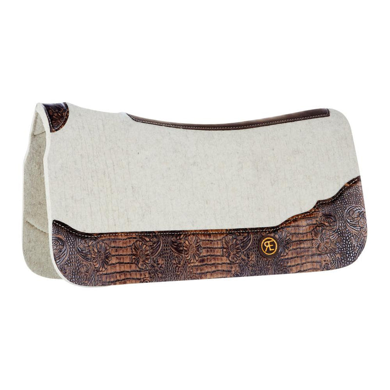 3/4 Inch APEX Performance Contour Felt Saddle Pad with Brown Crocodile Wear Leathers