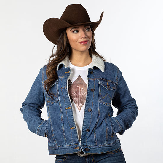 Wrangler Women's Sherpa Lined Denim Jacket