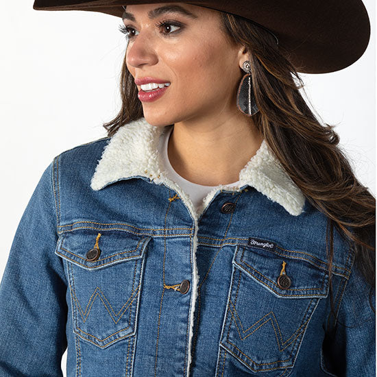 Wrangler Women's Sherpa Lined Denim Jacket