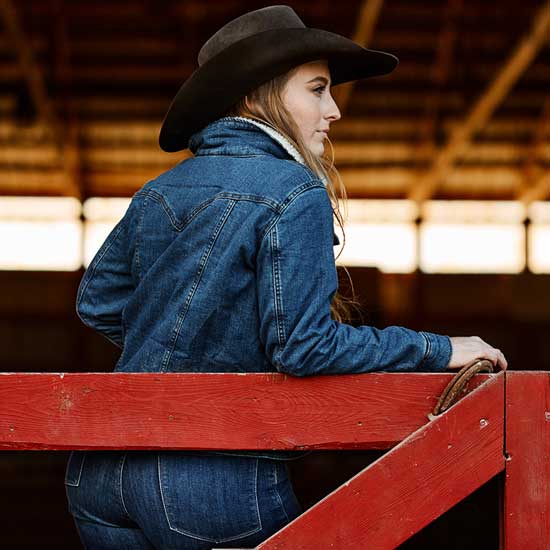Wrangler Women's Sherpa Lined Denim Jacket