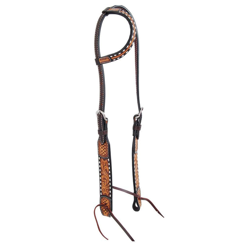 Tooled Sunflower Single Ear Headstall