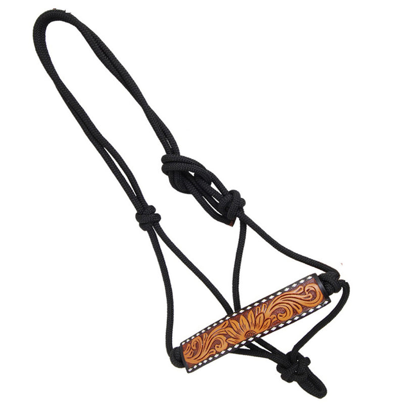 Tooled Sunflower Rope Halter