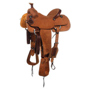 Heavy Oil Roughout Team Roping Saddle