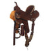 Chocolate Roughout with Leopard Accents Barrel Saddle