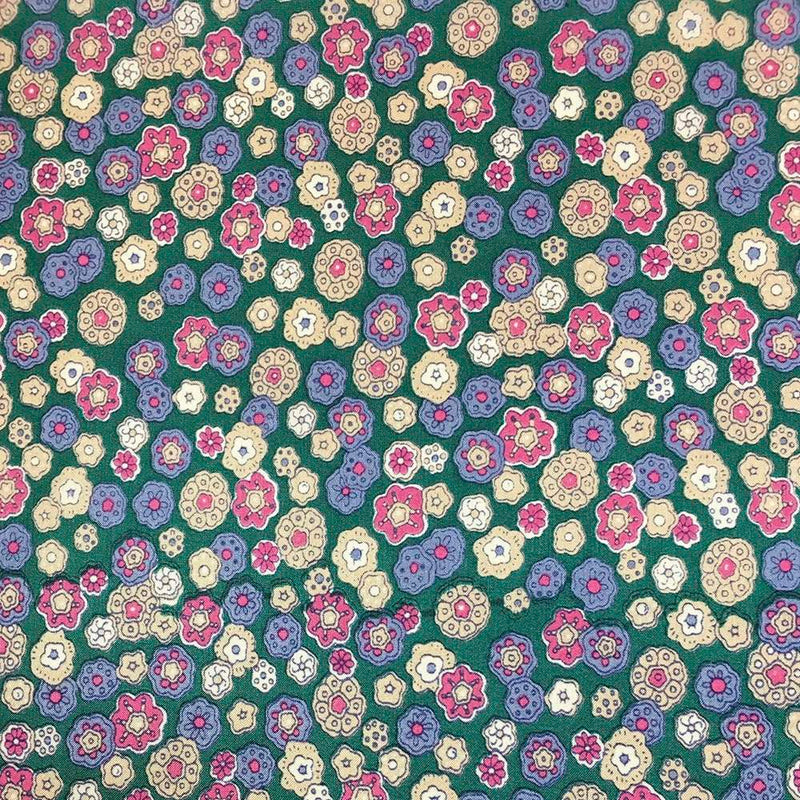 Calico Flowers Teal Wild Rag
