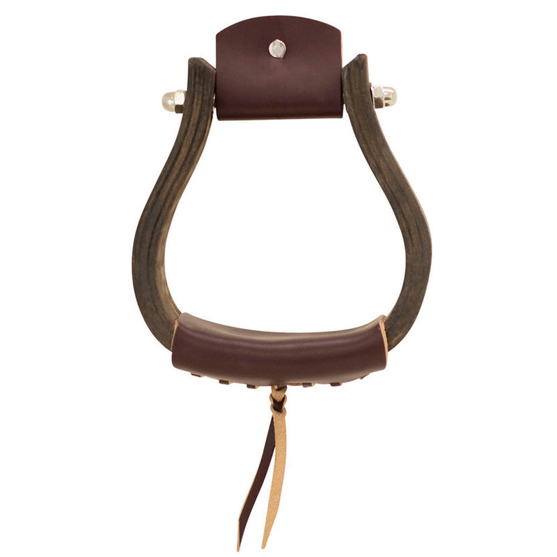 Open Range 3 /4" Dark Wood Bell Stirrups