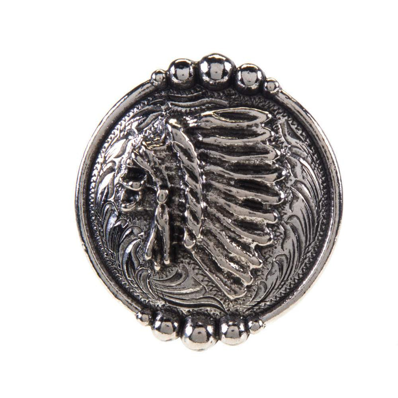1.5in Scalloped Indian Head Screwback Concho