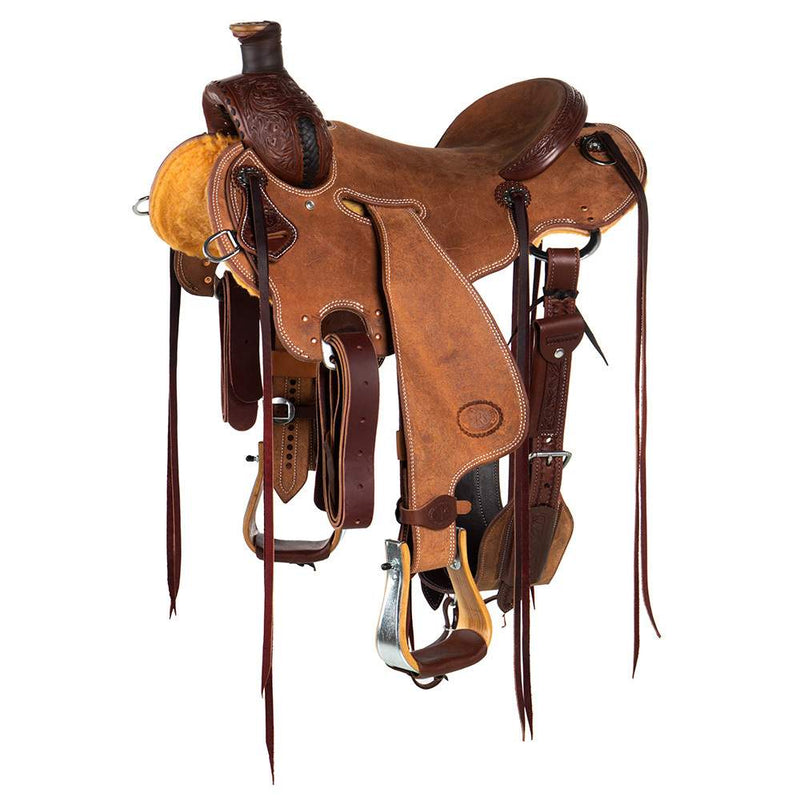 Heavy Oil 1/8 Breed Oak & Acorn Strip Down Will James Low Cantle Ranch Roper Saddle