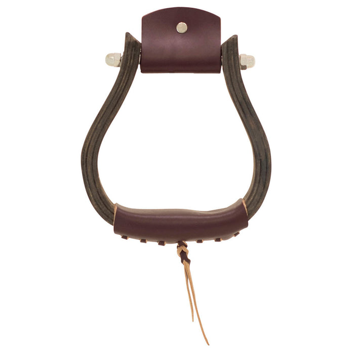 Open Range 2 /4" Dark Wood Bell Stirrups