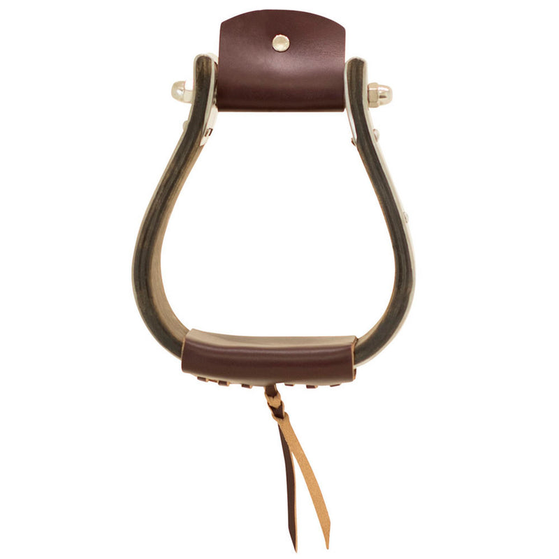 Open Range 3 /4" Dark Wood Monel Stirrups