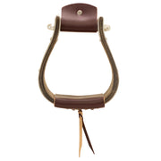 Open Range 4 /4" Dark Wood Monel Stirrups