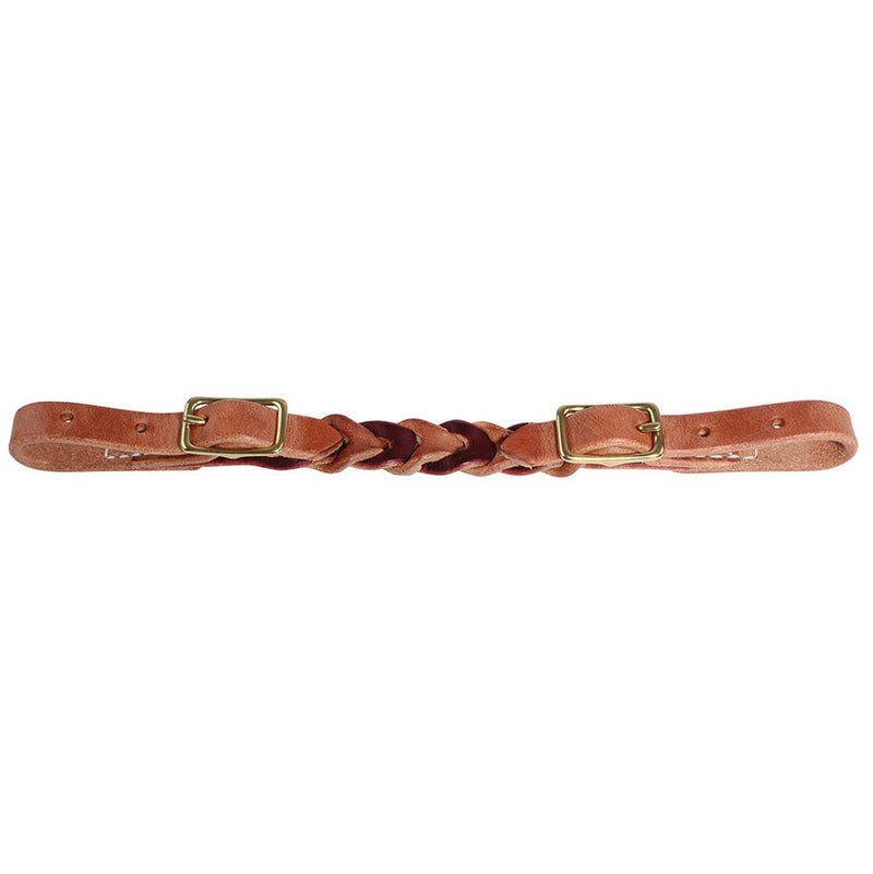 Professional's Burgundy Latigo/Harness Leather Bleeding Heart Curb Strap