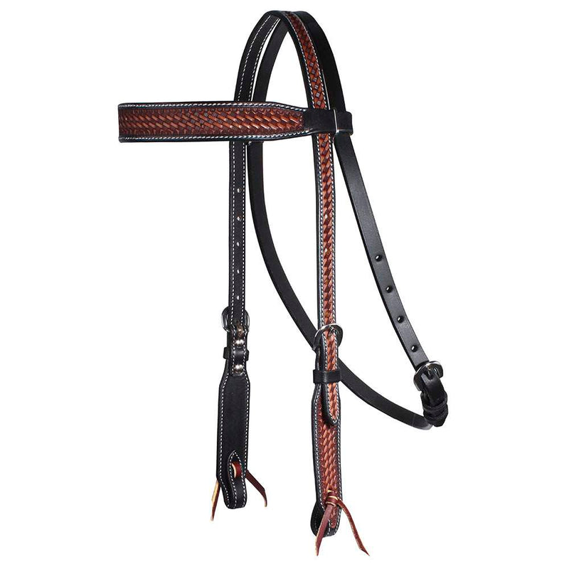 Professionals Choice Professional's Chestnut/Black Basketweave Browband Headstall