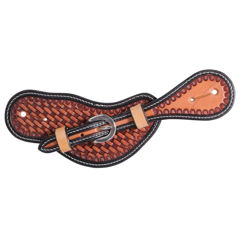 Professional's Ladies Basketweave Tooled Spur Straps