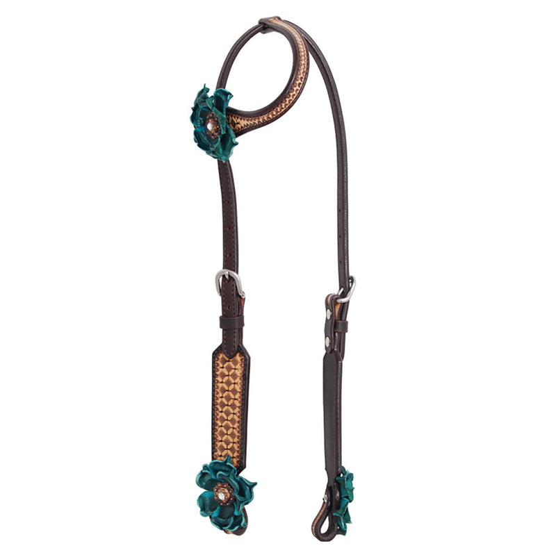NRS by Vintage Turquoise Flower Single Ear Headstall