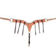 Martin Saddlery 2-3/4in Harness Leather Breast Collar w/Rosettes and Strings