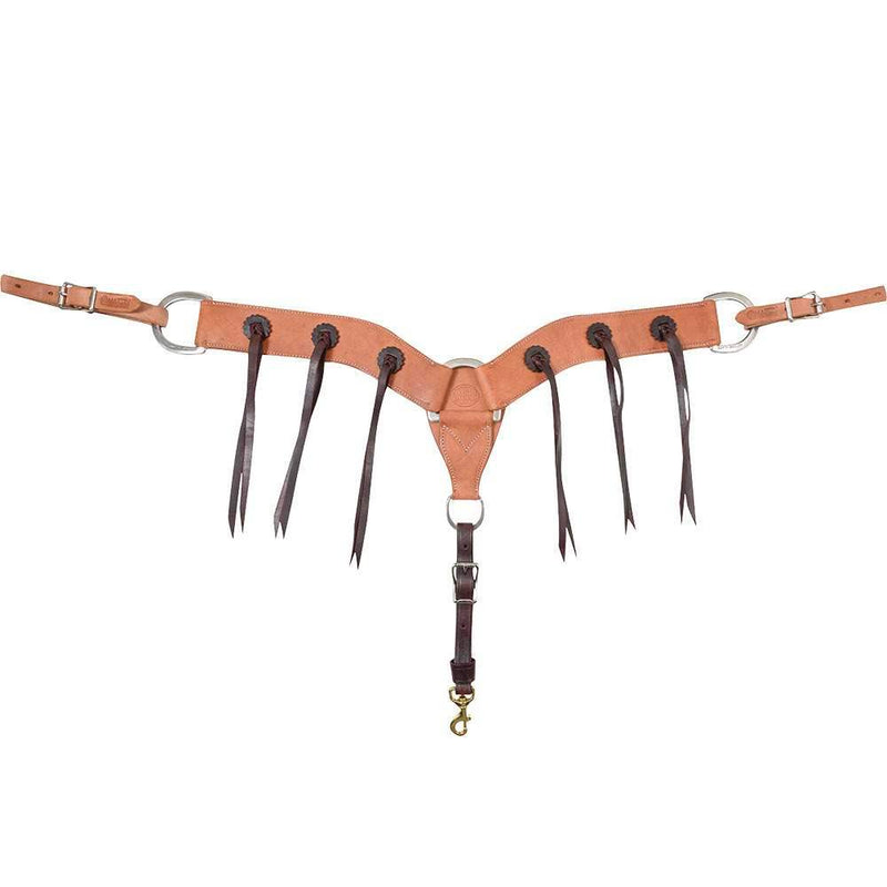 Martin Saddlery 2-3/4in Harness Leather Breast Collar w/Rosettes and Strings