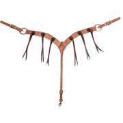 2in Harness Leather Breast Collar w/Rosettes and Strings