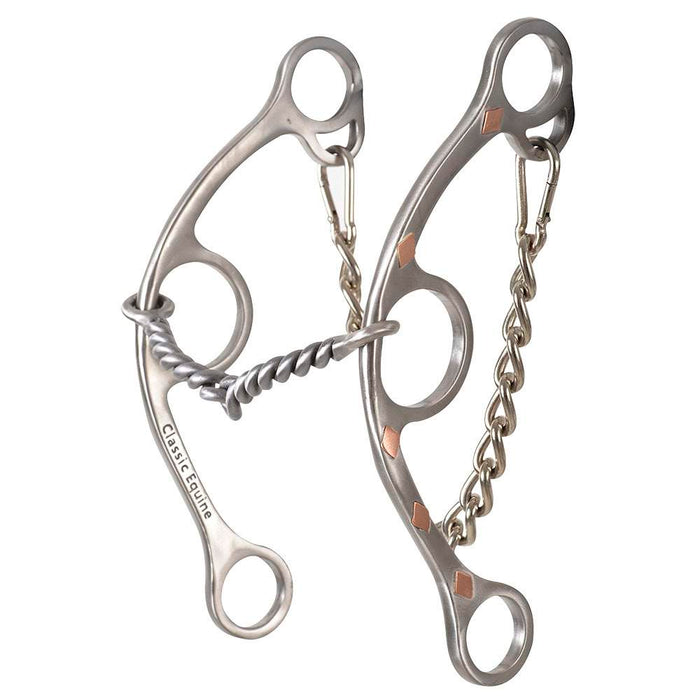 Sherry Cervi Twisted Wire Snaffle Long Shank Gag Bit