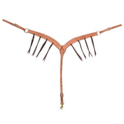1-3/4in Harness Leather Breast Collar w/Blood Knots