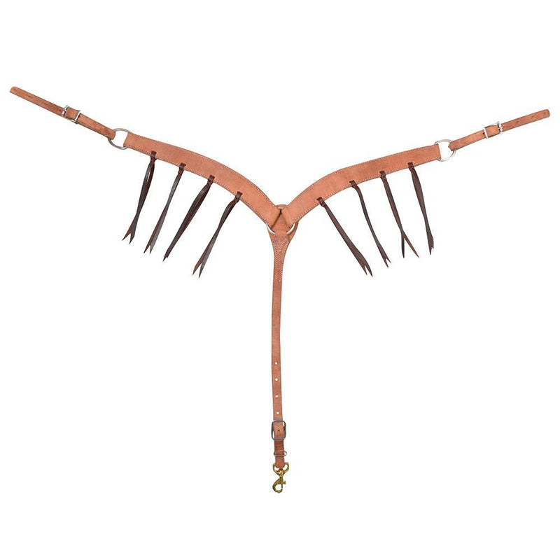 1-3/4in Harness Leather Breast Collar w/Blood Knots