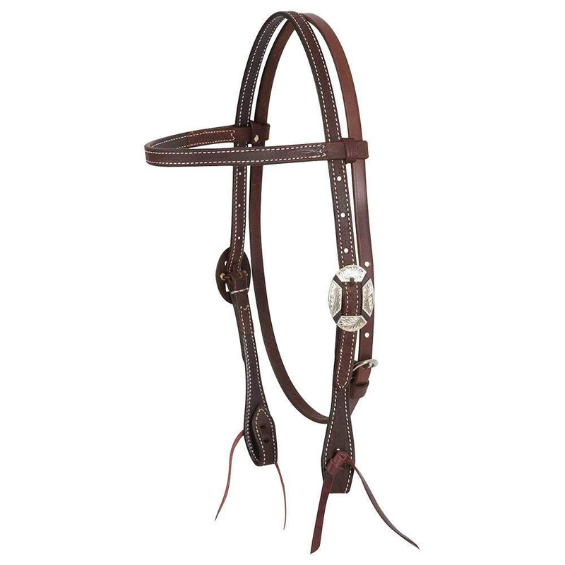 Martin Saddlery Chocolate Roughout Browband Headstall with Clarendon Buckle