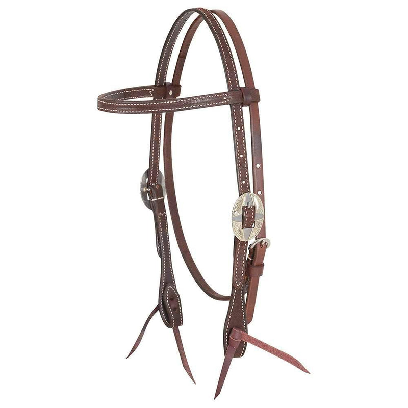 Martin Saddlery Chocolate Roughout Browband Headstall w/Guthrie Buckle