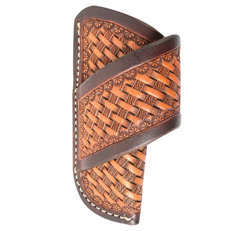 Natural Skirting Leather Knife Scabbard with Basket Stamp