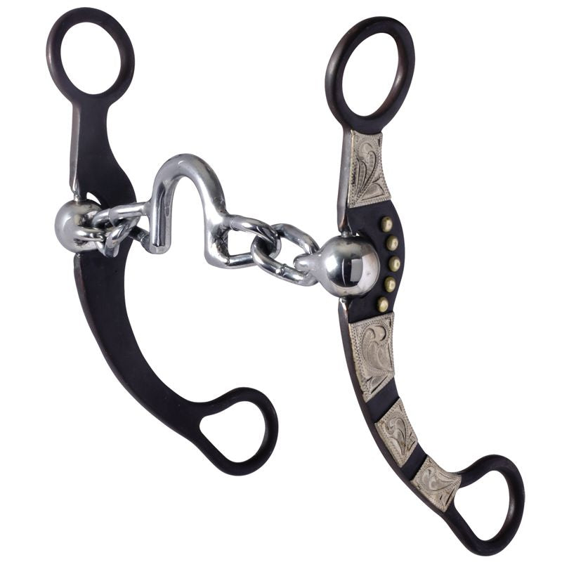 Reinsman Steel Cowboy Chain Square Port Bit with Cricket main image 1