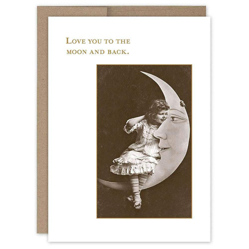 Shannon Martin Design Little Girl On Moon Love Card