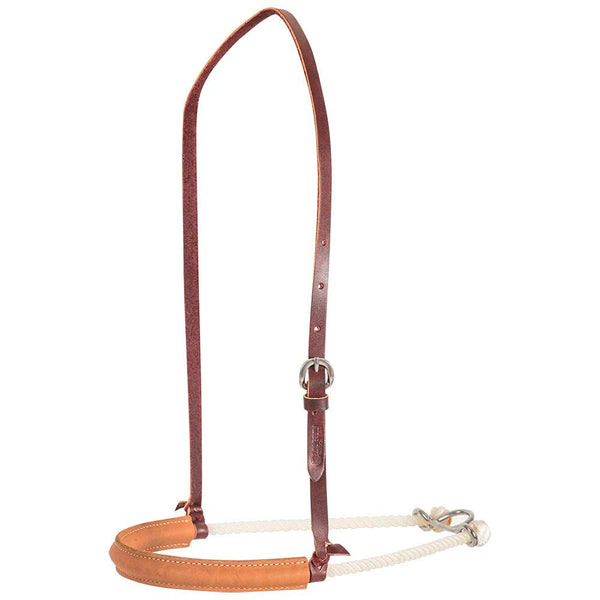 NRS NB314 Double Rope Leather Noseband - Gentle Nose Cover For Horse Bridles